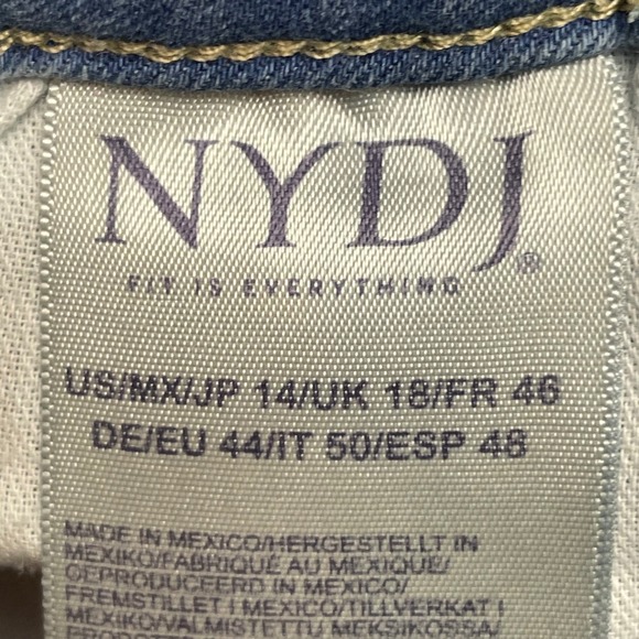 NYDJ Teresa Wide Leg Cropped Jeans Light Wash Frayed Hem Women's Size 14 - Picture 8 of 10
